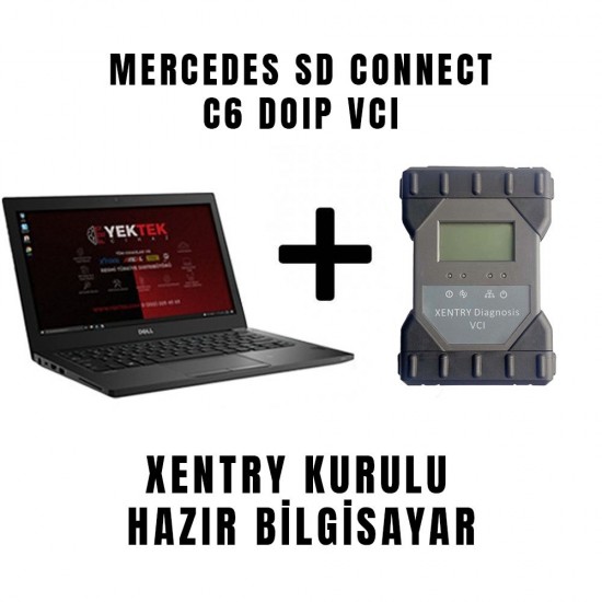 Mercedes SD Connect C6 Doip VCI Arıza Tespit Cihazı - Xentry ( C4 ) Kurulu Hazır Bilgisayar + Dell Latitude 7280